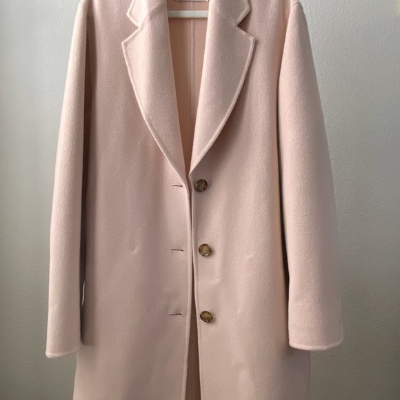 ACNE STUDIOS COAT LANDI DOUBLE FACE WOOL CASHMERE COAT PASTEL PINK SIZE 40 M - Picture 3 of 12